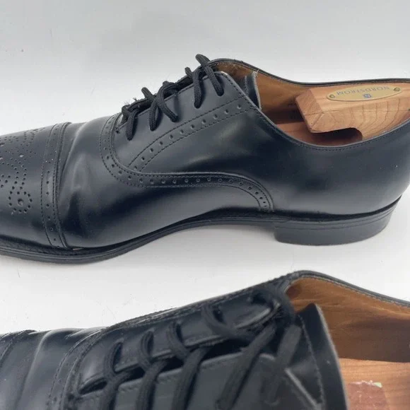 William Chatsworth Black Wing‎ Tip Vintage Dress Shoes Made England 11D